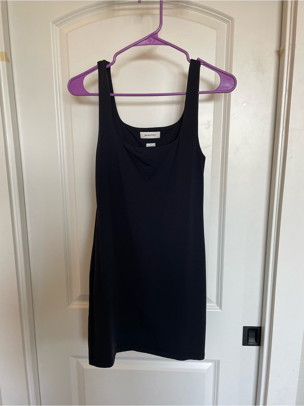 Babaton Black Square Neck Tank Dress